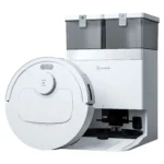 Ecovacs DeeBot T30C branco - robo com base dock perspectiva lateral