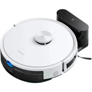 Ecovacs DeeBot Y1 Pro branco - perspectiva com base de carregamento