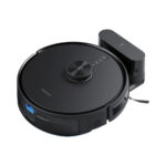 Ecovacs DeeBot Y1 Pro preto - perspectiva com base de carregamento