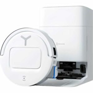 Ecovacs T80 Omni branco - robo encostado na base dock lateral