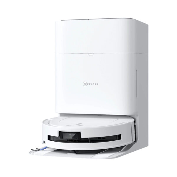 Ecovacs T80 Omni branco - base dock frontal com robo acoplado