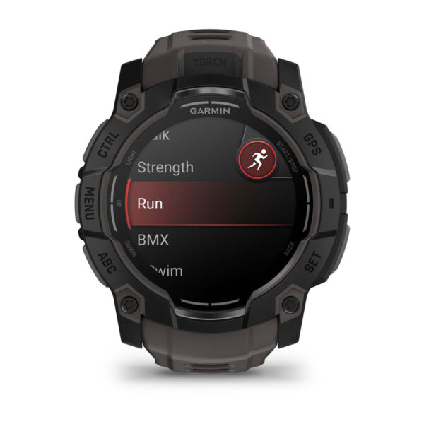 Relógio Garmin Instinct 3 Amoled 50 MM com GPS/Bluetooth vista lateral