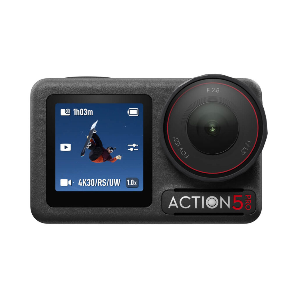 Filmadora DJI Osmo Action 5 Pro visto de frente