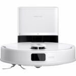 Robô Aspirador Roborock Q7+ com Estação de Autolimpeza visto de frente