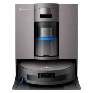 Ecovacs DeeBot X11 OmniCyclone - base dock frontal com filtro ciclone azul e robo
