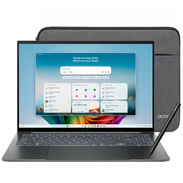 Acer Swift 16 AI SF16-71T-70PN Cinza - kit com caneta Acer Stylus e capa