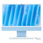 Apple iMac 24 polegadas chip M4 Azul - frente com Magic Keyboard e Magic Mouse