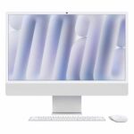 Apple iMac 24 polegadas chip M4 Prata Nano-texture - frente com Magic Keyboard e Magic Mouse