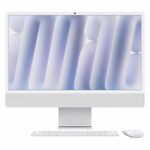 Apple iMac 24 polegadas chip M4 Prata - frente com Magic Keyboard e Magic Mouse