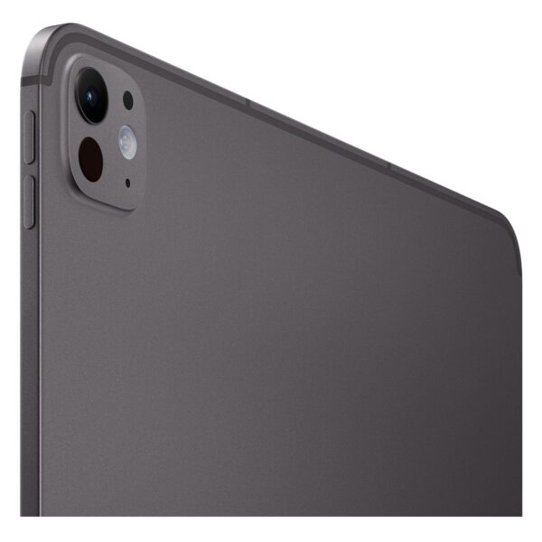Tablet Apple iPad Pro M5 Preto Espacial - traseira em perspectiva com a camera