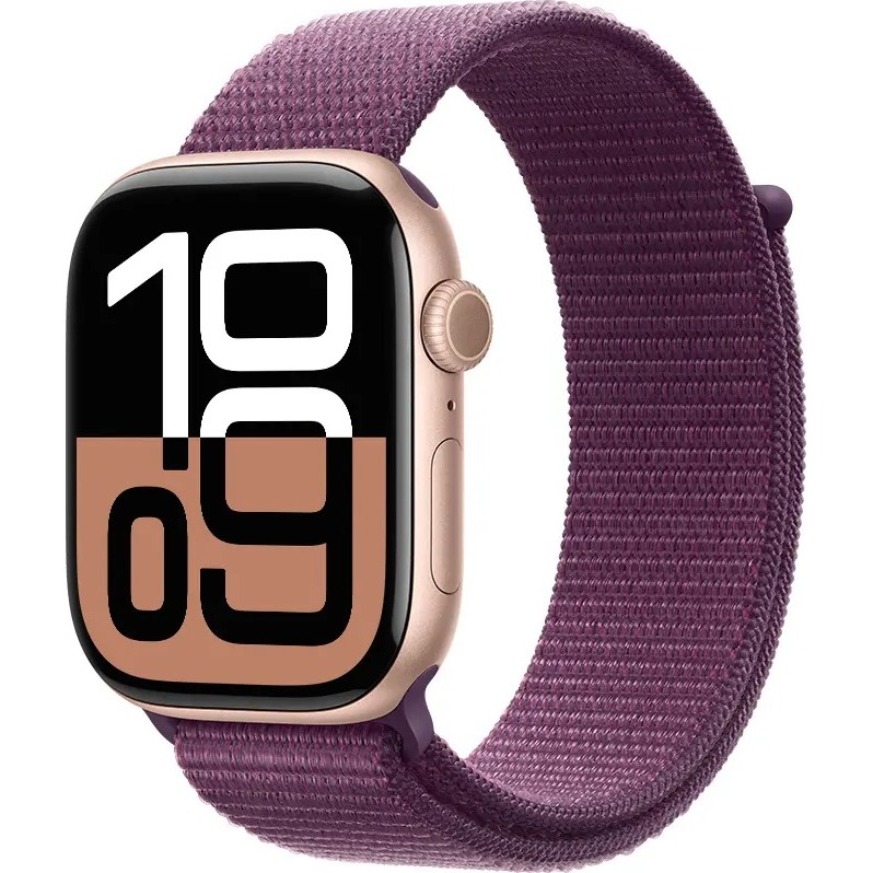 Apple Watch Series 10 46mm Rose Gold com pulseira loop