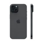 Celular Apple iPhone 15 128GB Preto - Vista em Ângulo Perspectiva 3D 1:1 Fundo Branco