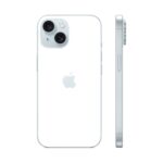 Celular Apple iPhone 15 128GB Azul - Vista em Ângulo Perspectiva 3D 1:1 Fundo Branco
