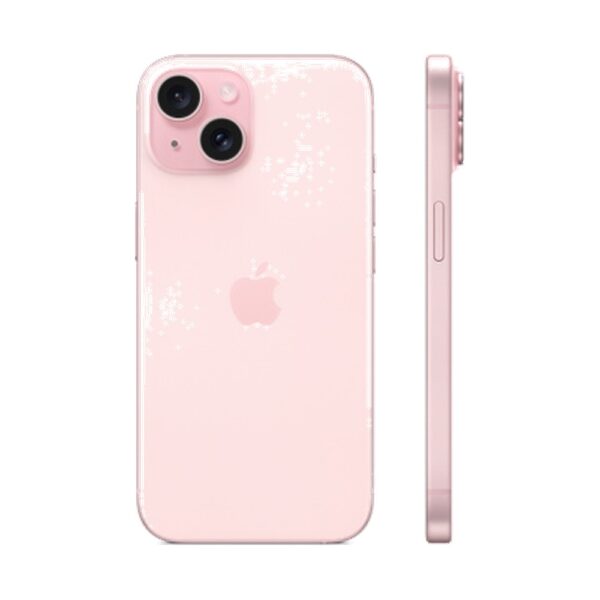 Celular Apple iPhone 15 128GB Rosa - Vista em Ângulo Perspectiva 3D 1:1 Fundo Branco