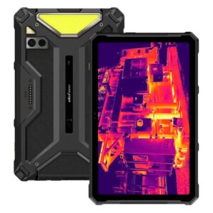 Tablet Ulefone Armor Pad 4 Ultra Thermal Version 5G Tela 10 polegadas 256GB 8GB RAM Preto - Vista Frontal e Traseira