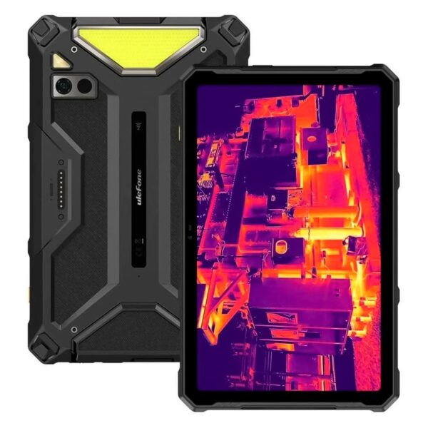 Tablet Ulefone Armor Pad 4 Ultra Thermal Version 5G Tela 10 polegadas 256GB 8GB RAM Preto - Vista Frontal e Traseira